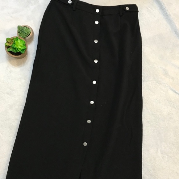 Passport Dresses & Skirts - 90's steampunk button black midi Skirt size S SALE